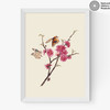 Flower and Butterflies Medium White Frame