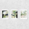 Green Abstract Triptych Unframed Print