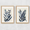 Blue Plant Twin Set Medium Oak Frame