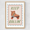 Keep Rollin Medium Oak Frame