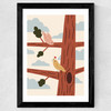Two Little Birds Wide Black Frame