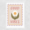 Good Vibes Daisy Narrow White Frame