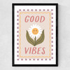 Good Vibes Daisy Medium Black Frame