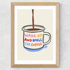 Smell Coffee Wide Oak Frame