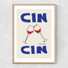 Cin Cin by Stephanie Cardona Narrow Oak Frame