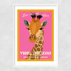 Zoo Giraffe Narrow White Frame