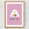Good Vibes Cat Wide Oak Frame