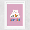 Good Vibes Cat Wide White Frame