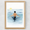 Swimmer Wide Oak Frame