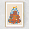 Oranges In a Net Bag Narrow Oak Frame