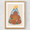 Oranges In a Net Bag Wide Oak Frame