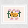 Summer Cat Wide White Frame