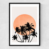 Miami Beach Peach Narrow Black Frame