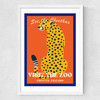 Zoo Cheetah Medium White Frame