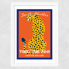 Zoo Cheetah Wide White Frame