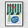 Striped Sardines Narrow Black Frame