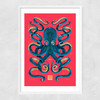 Octopus (Magenta) Narrow White Frame