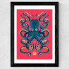 Octopus (Magenta) Wide Black Frame