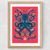 Octopus (Magenta) Wide Oak Frame