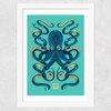 Octopus (Blue) Wide White Frame