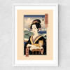 Ukiyo-e Lisa Medium White Frame