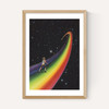 Retro Cosmic Rainbow Roller Skating