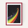 Retro Cosmic Rainbow Roller Skating