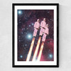 Pink Rockets Medium Black Frame