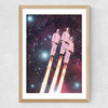 Pink Rockets Medium Oak Frame