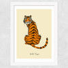 Hello Tiger by Poet and Painter Wide White Frame