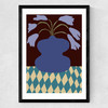 Purple Pottery and Dropping Lily Medium Black Frame