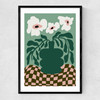 Bold Blossom Pottery Narrow Black Frame