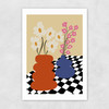 Two Blooming Pottery Unframed Print
