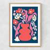 Blushing Flower Pot Narrow Oak Frame