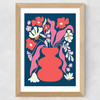 Blushing Flower Pot Wide Oak Frame