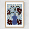 Dropping Matisse Flowers Medium Oak Frame