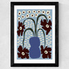 Dropping Matisse Flowers Wide Black Frame