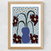 Dropping Matisse Flowers Wide Oak Frame