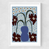 Dropping Matisse Flowers Medium White Frame
