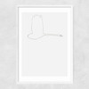 The Swan l Narrow White Frame