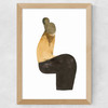 Sitting Woman XV Wide Oak Frame