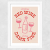 Red Wine Wide White Frame