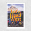 Let's Head West Narrow White Frame