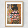 Deserve A Little Treat Medium Oak Frame