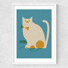Cat and Mouse Medium White Frame