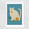 Cat and Mouse Narrow White Frame