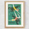 Swimmers and Sea Lions Matchbox Wide Oak Frame