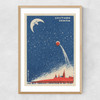 Journey to the Moon Matchbox Narrow Oak Frame