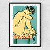 Contemplative Nude Matchbox Narrow Black Frame