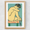 Contemplative Nude Matchbox Wide Oak Frame
